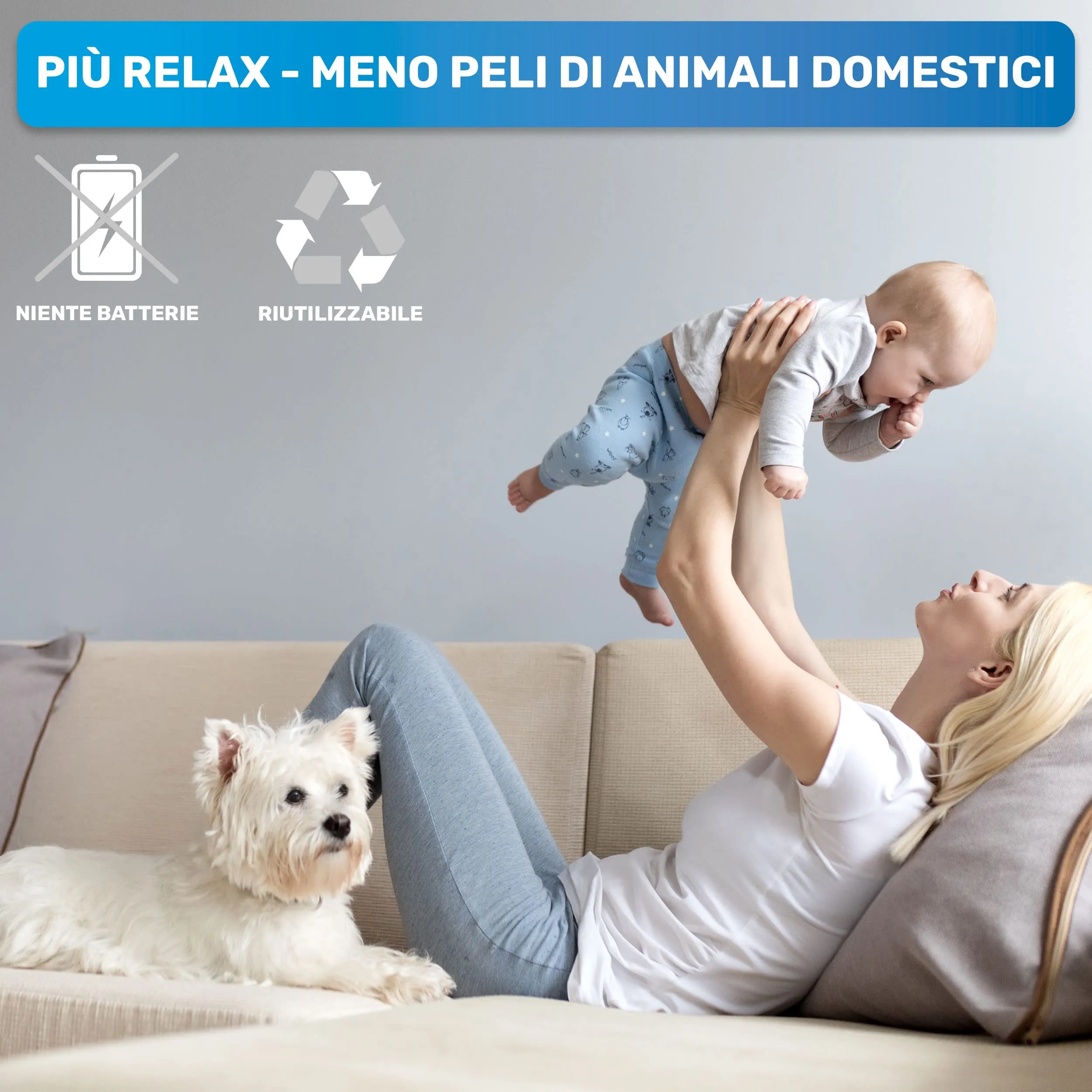 BluePet Spazzola Rimuovi Peli Animali, Riutilizzabile + Rullo Adesivo - immagine 3