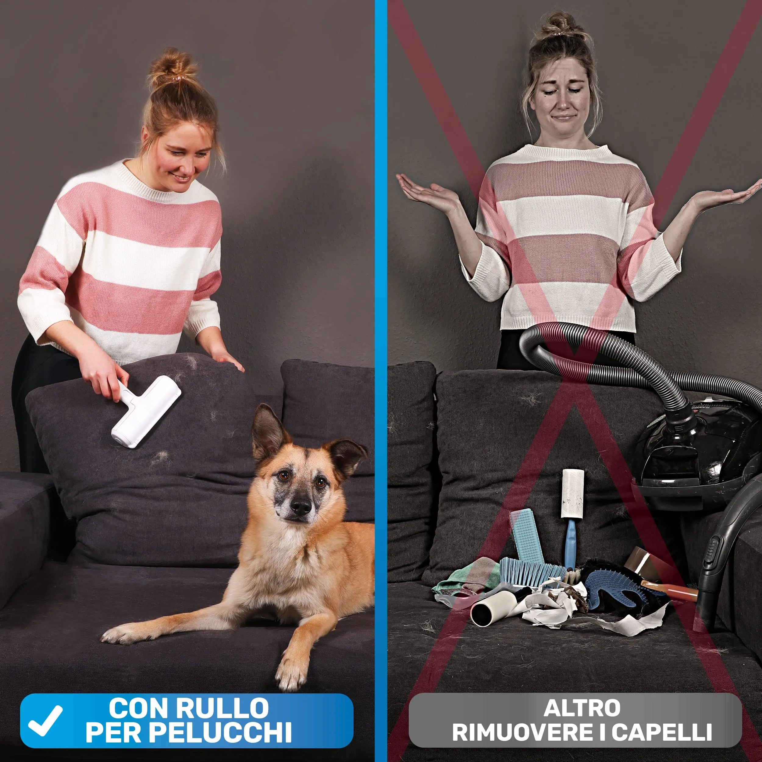 BluePet Spazzola Rimuovi Peli Animali, Riutilizzabile + Rullo Adesivo - immagine 4