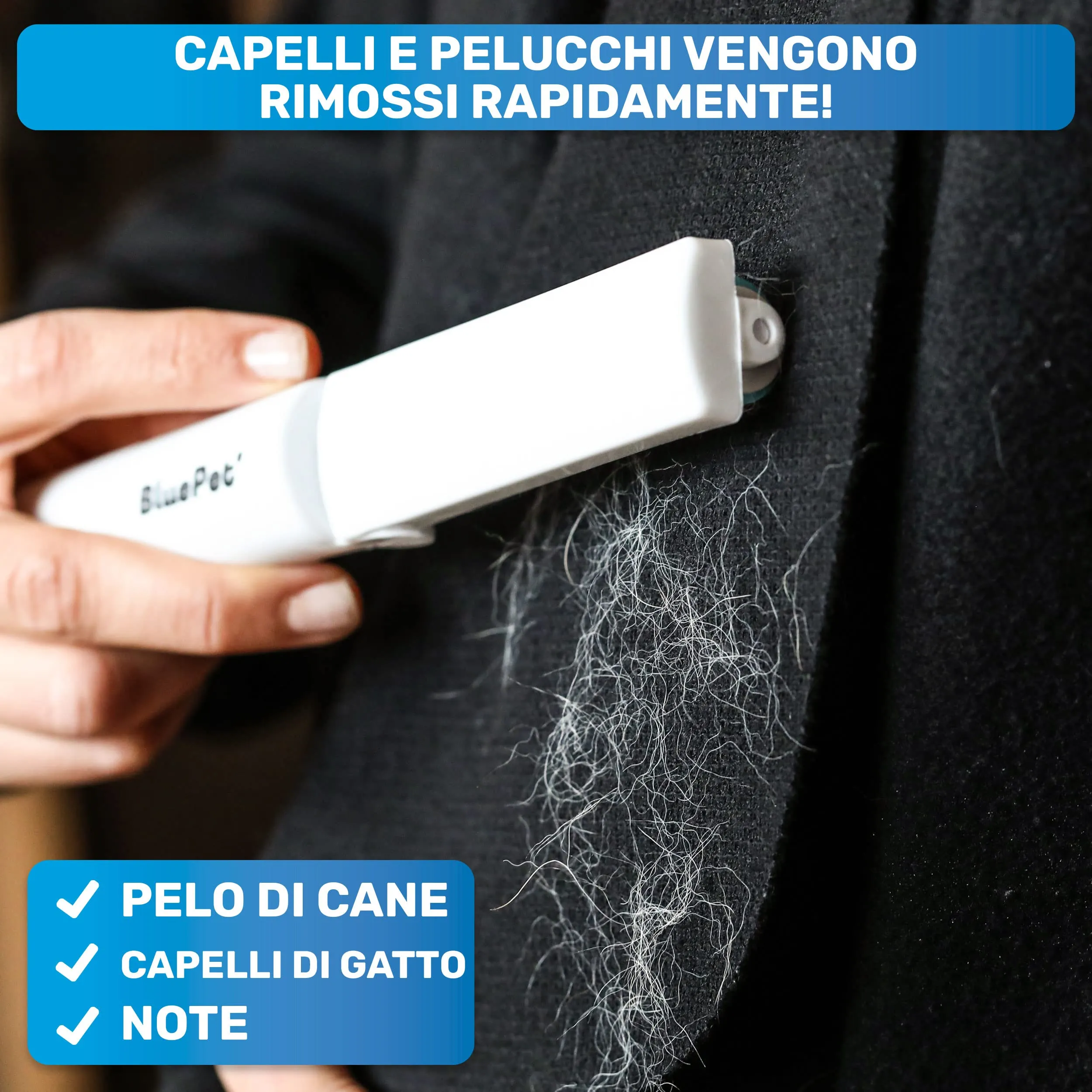 BluePet 3x Rullo Peli Animali Cani Gatti, Rimuovi Pelucchi Riutilizzabile - immagine 2