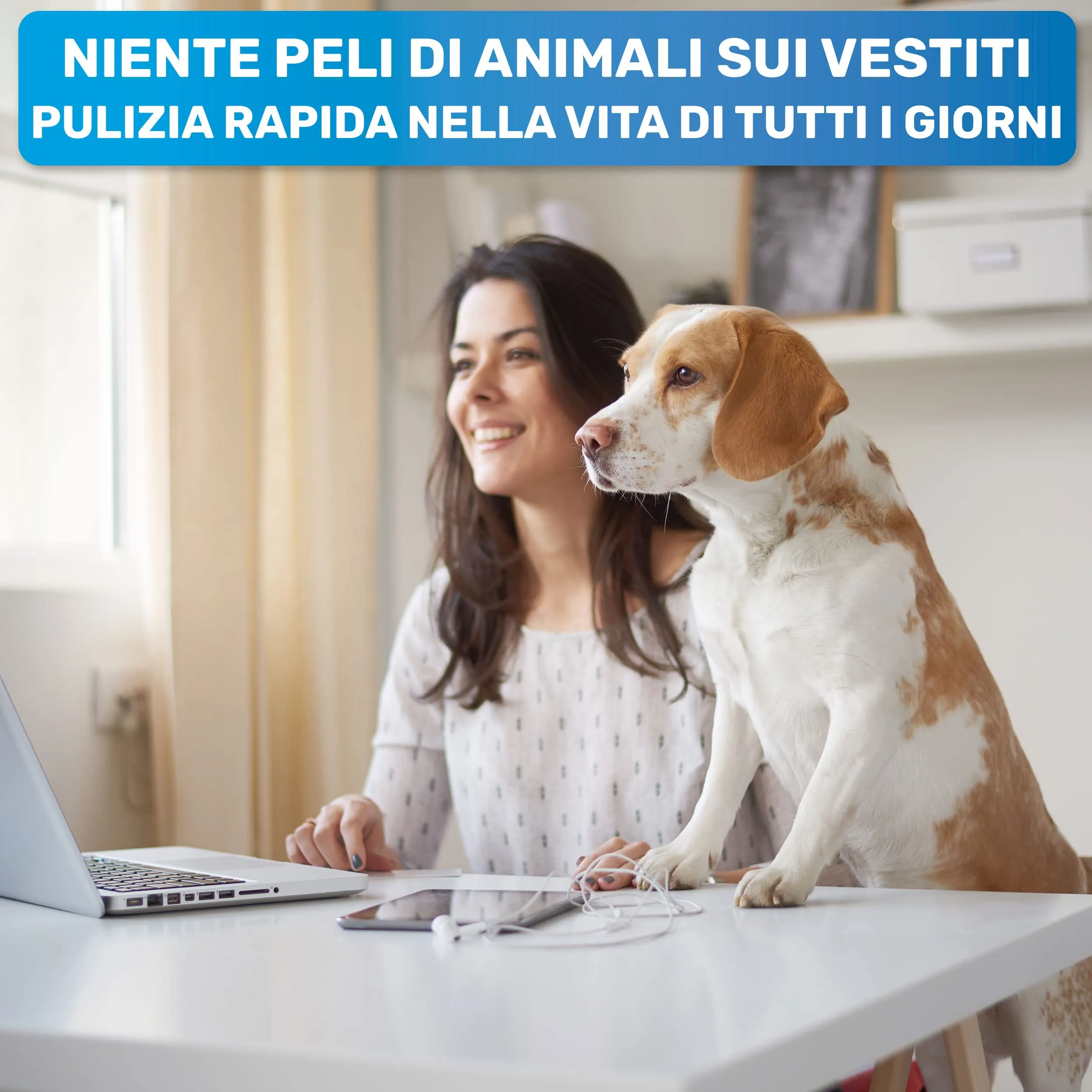 BluePet 3x Rullo Peli Animali Cani Gatti, Rimuovi Pelucchi Riutilizzabile - immagine 3