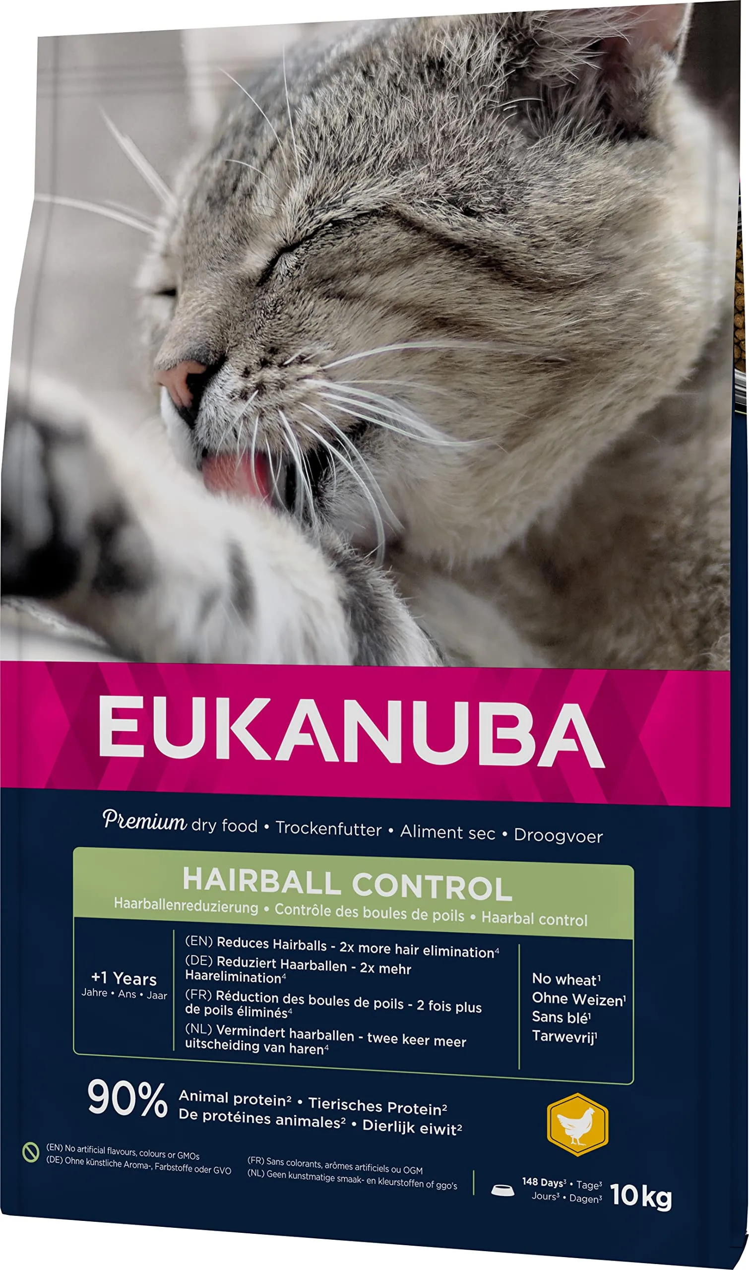Eukanuba Hairball Control Alimento Secco per Gatti Adulti e Anziani, Ricca di Pollo Fresco, 10 kg - immagine 7