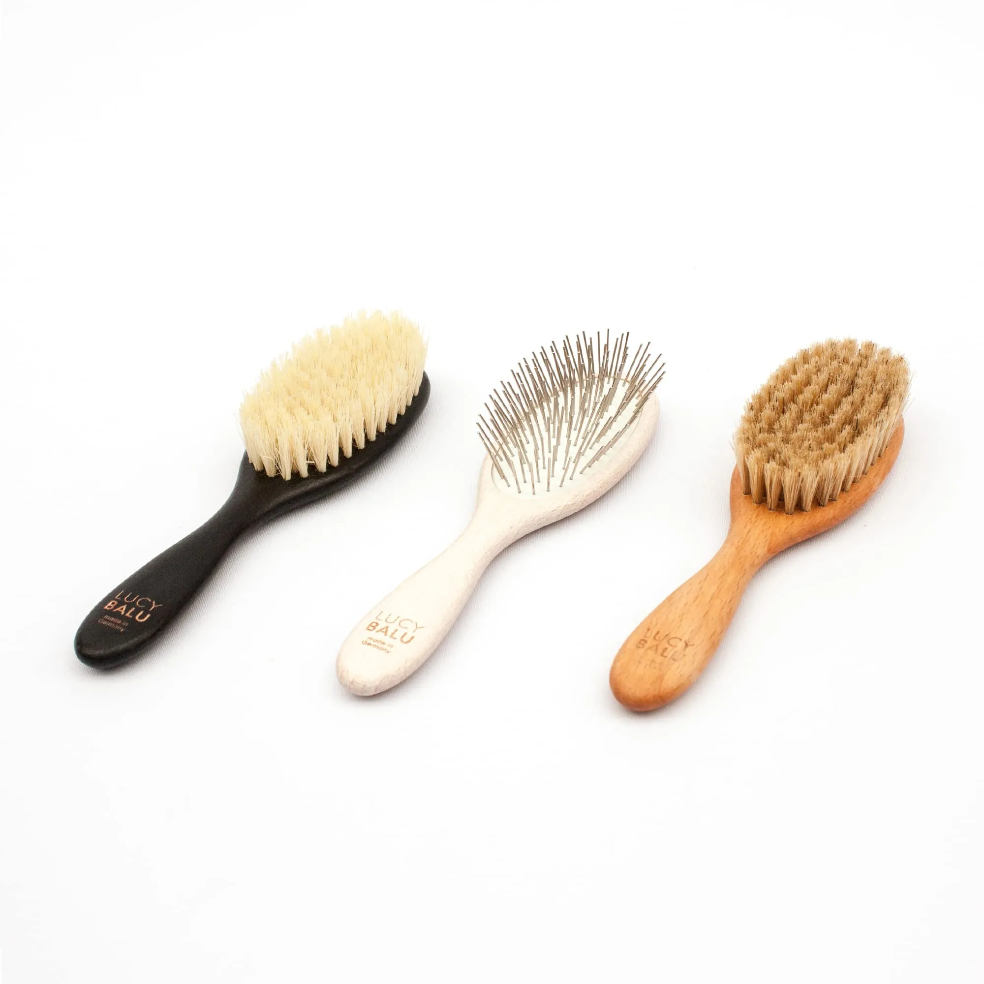 LucyBalu® Figaro Spazzola per gatti con setole metallo e legno I Bianco - immagine 6