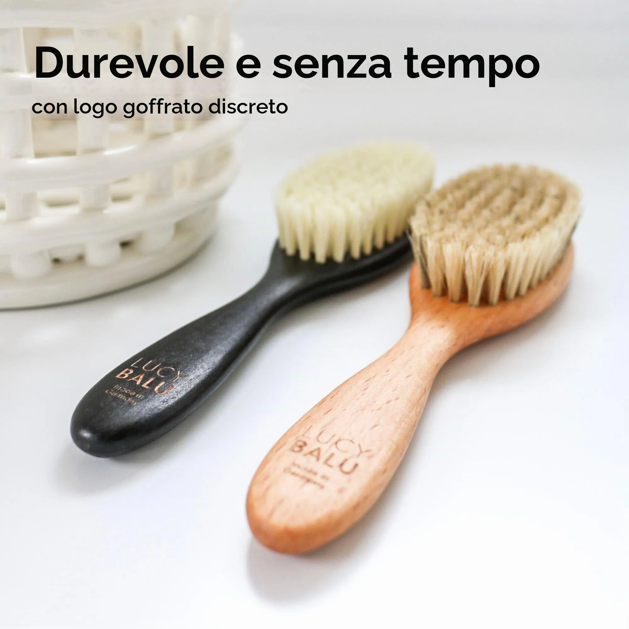 LucyBalu® Figaro Spazzola per gatti con setole naturali e legno I Naturale - immagine 2