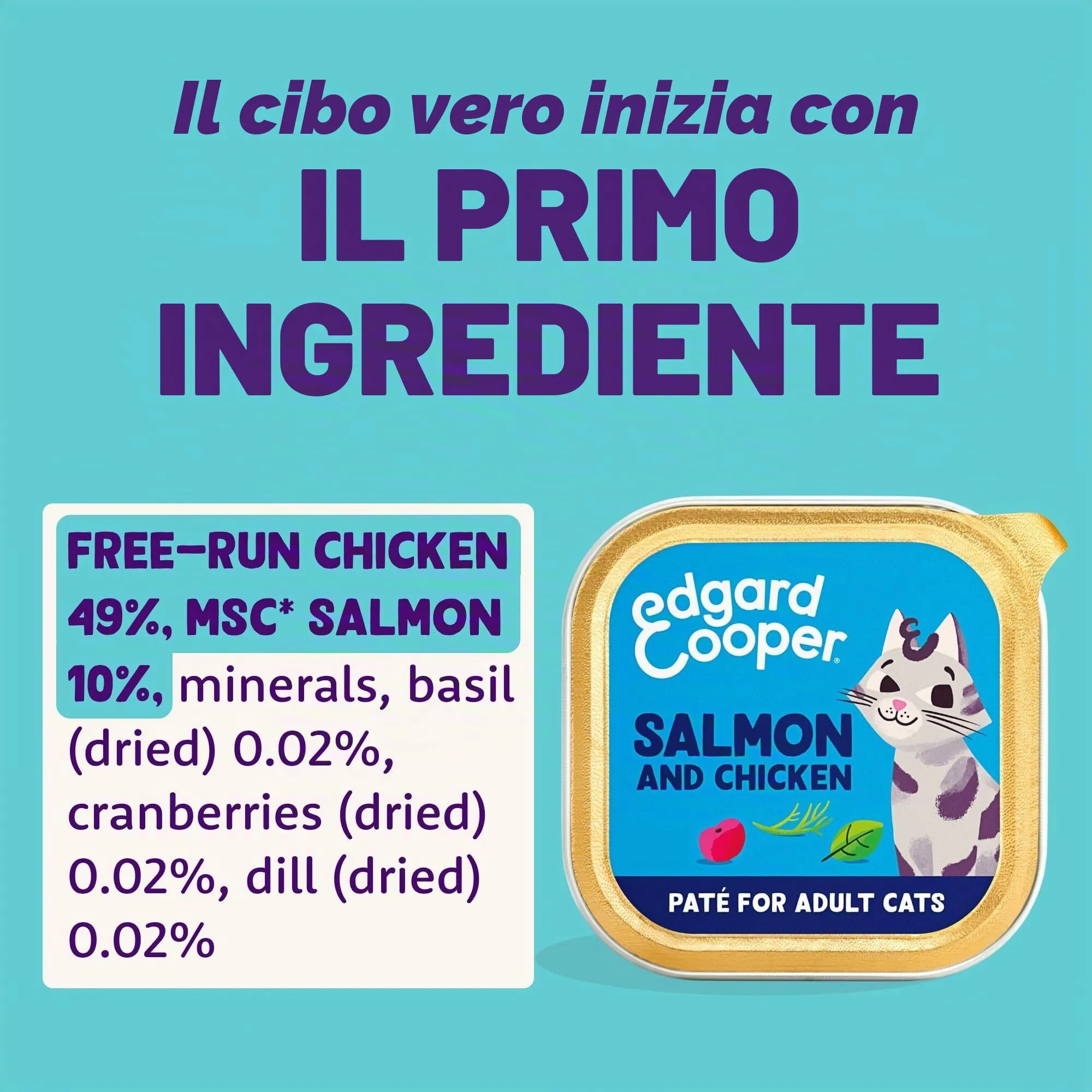 Edgard & Cooper cibo umido per gatti, (Salmone/Pollo Fresco, 85g x 16), pate gatto sterilizzati o attivo, carne fresca e ingredienti naturali, senza cereali, senza zuccheri aggiunti - immagine 3