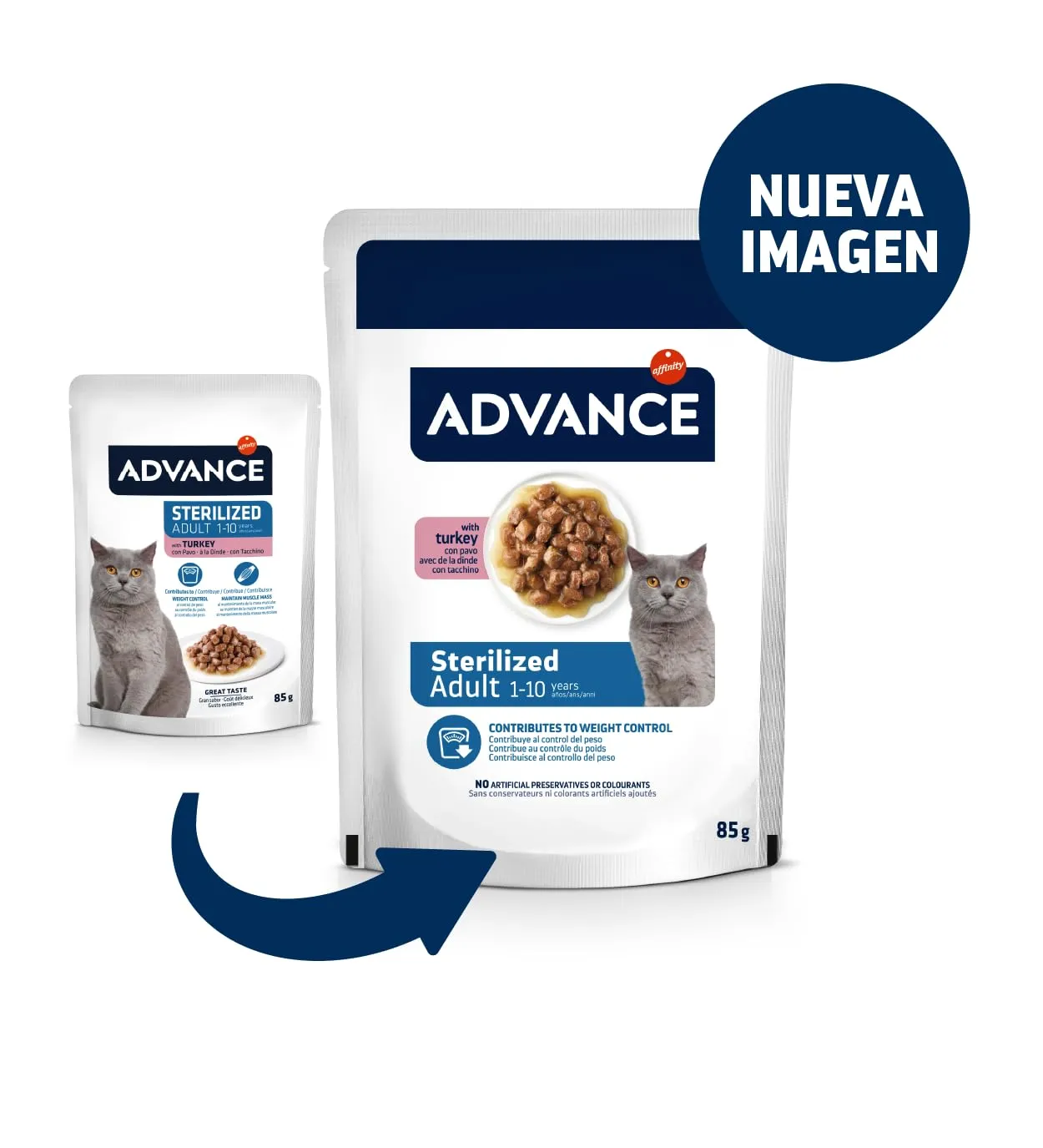 Advance Cibo Umido per Gatti Adulti Sterilizzati con Tacchino - Multipack 12 x 85g - Total 1.02kg - immagine 2