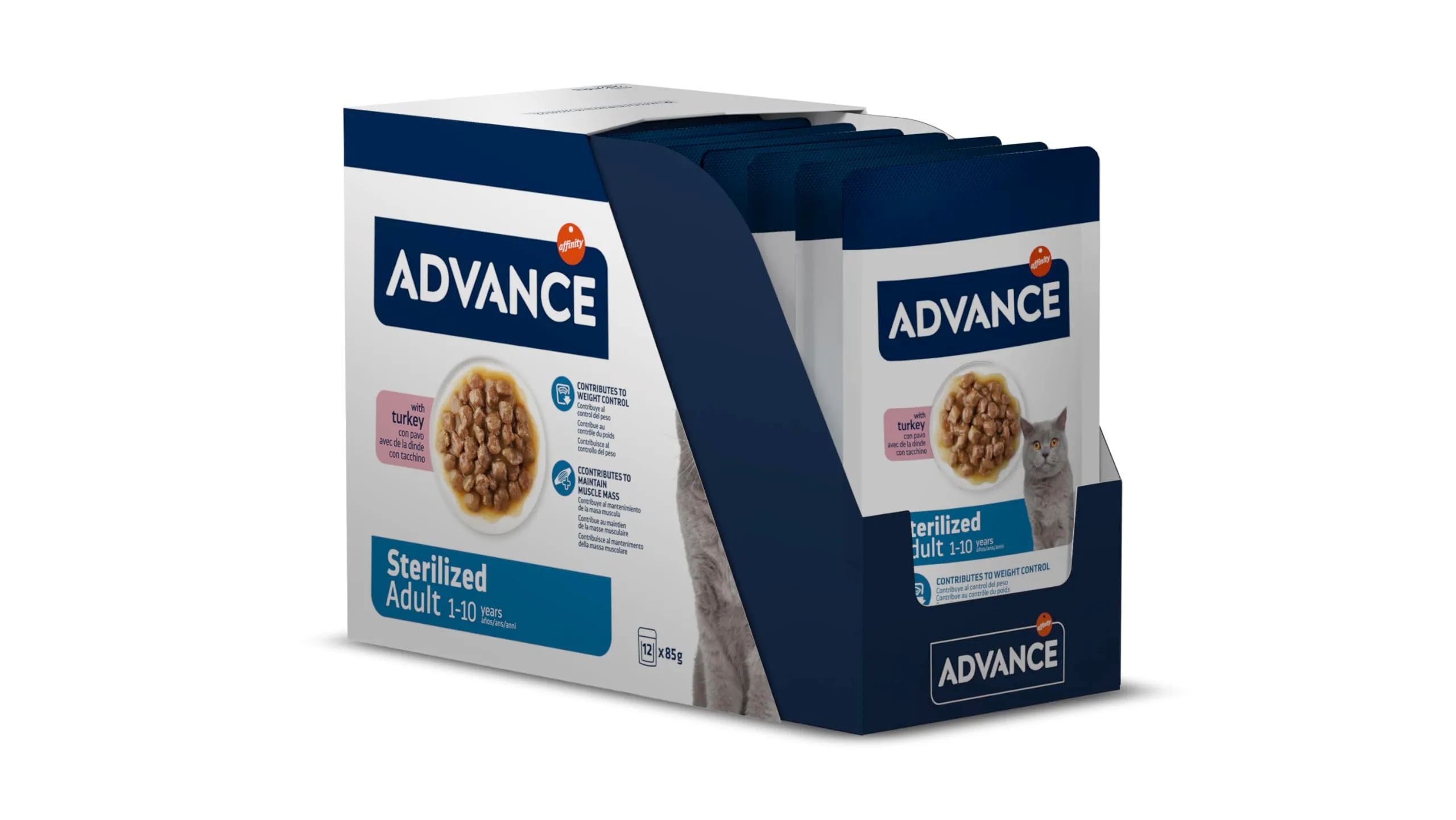 Advance Cibo Umido per Gatti Adulti Sterilizzati con Tacchino - Multipack 12 x 85g - Total 1.02kg - immagine 3