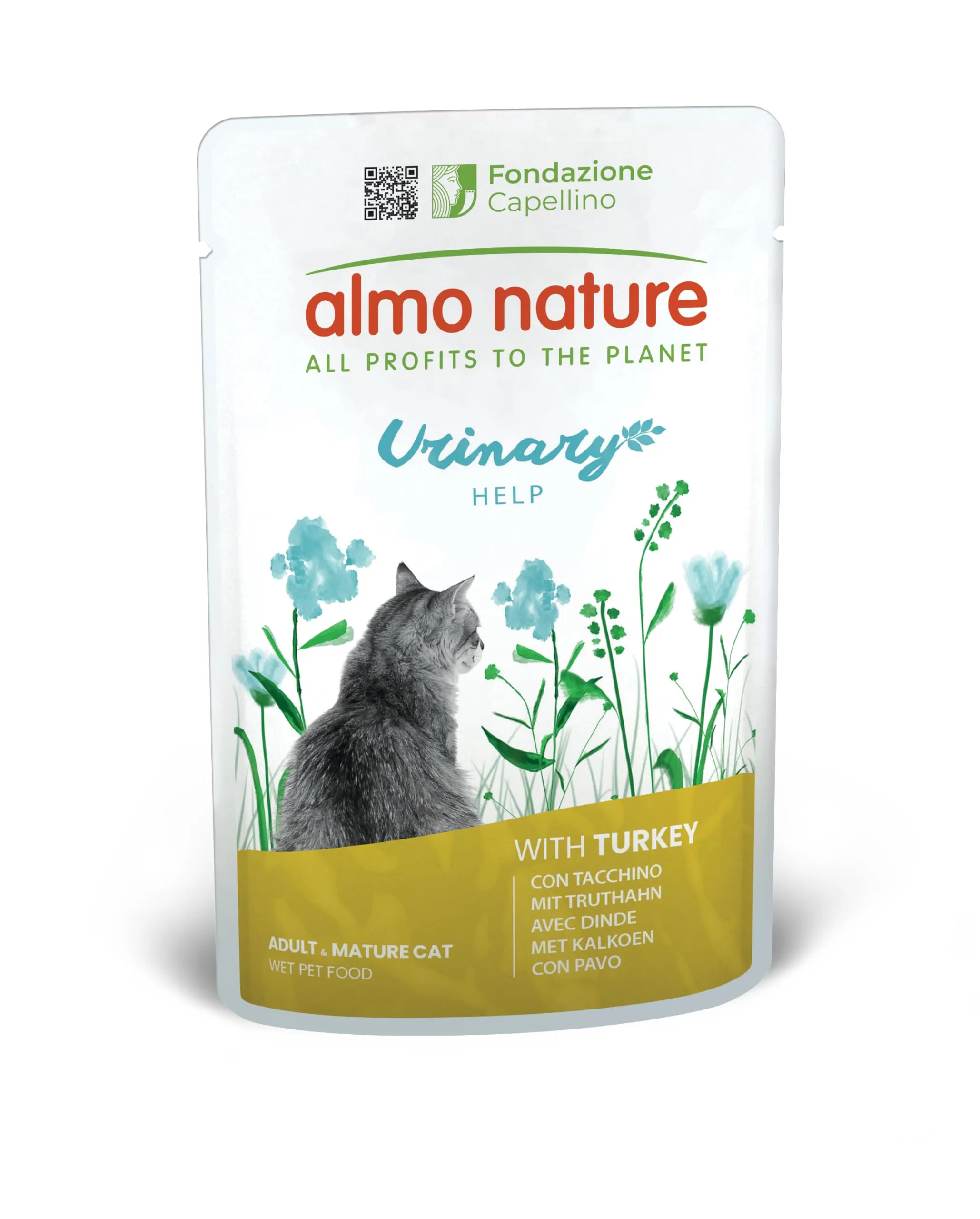 almo nature Functional Urinary Help - Cibo Umido per Gatti Adulti al Tacchino - Supporto per Il Benessere delle Vie Urinarie - 30 Buste da 70g - immagine 1