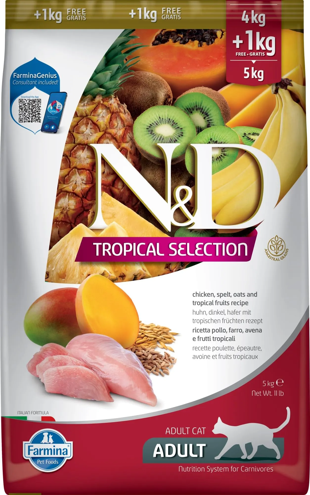 Mangime per gatti Farmina ND Cat Tropical Selection Pollo (5 KG) - immagine 1