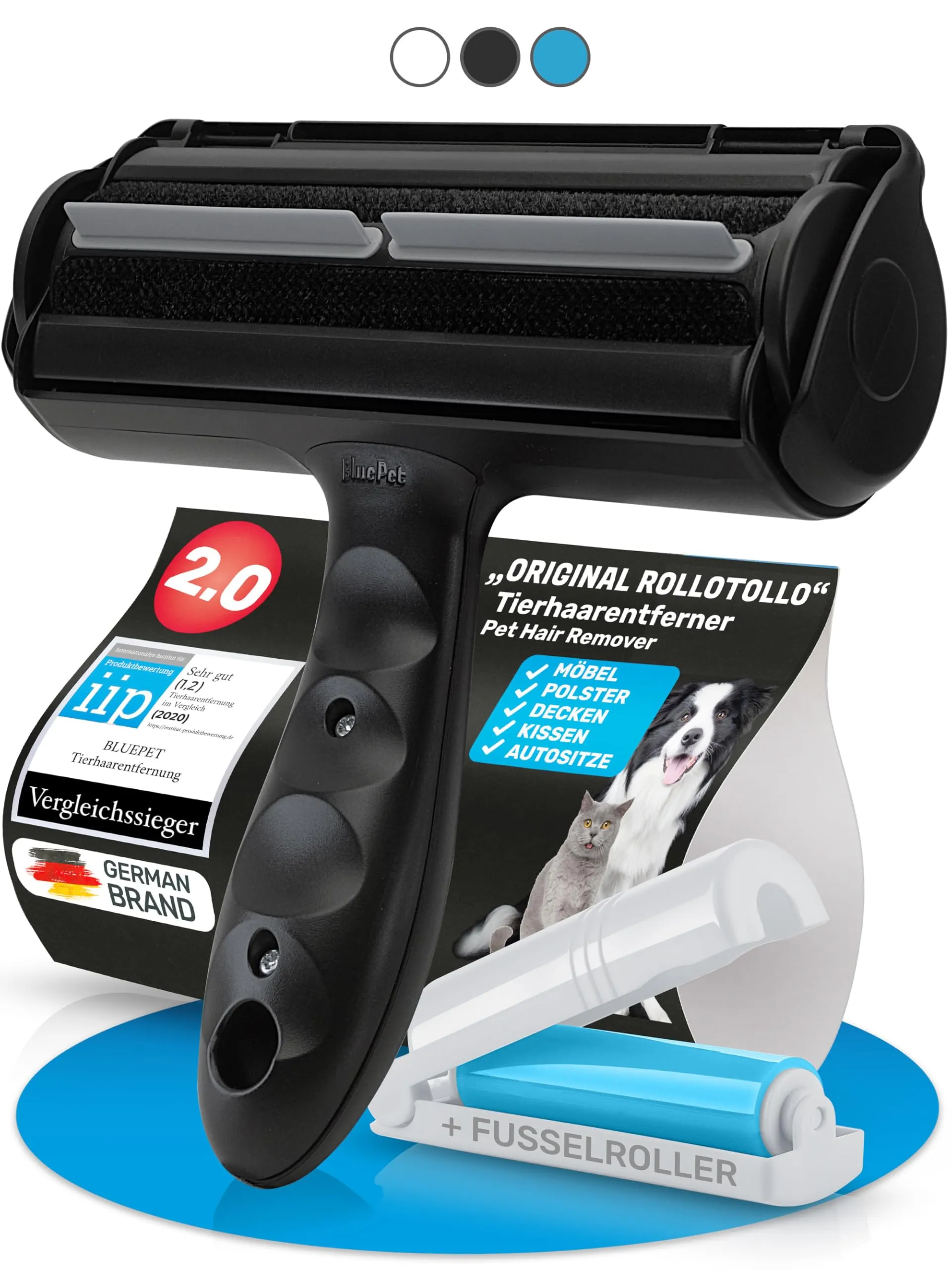 BluePet Spazzola Rimuovi Peli Animali, Riutilizzabile + Rullo Adesivo - immagine 1