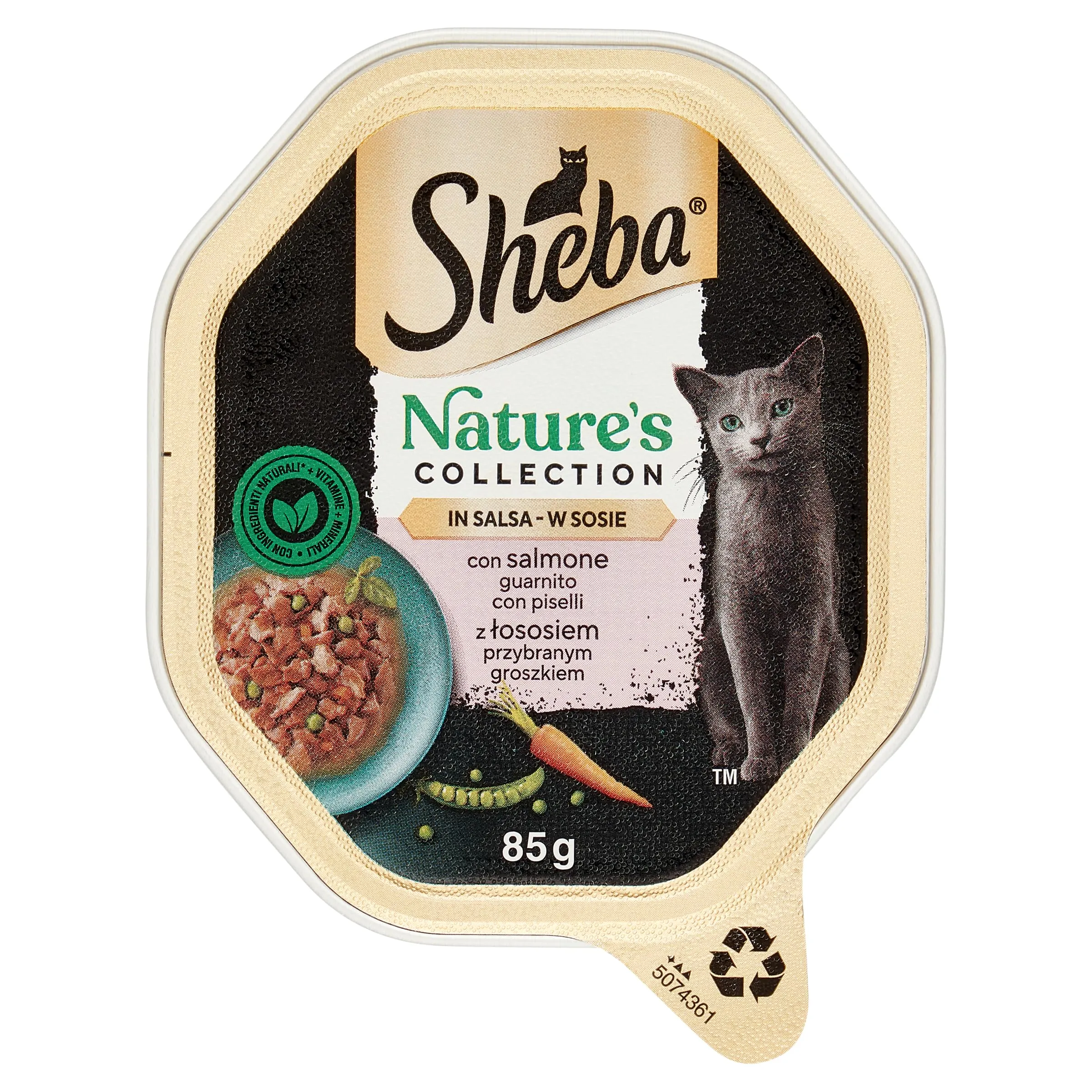 Sheba Nature's Collection in Salsa, Cibo per Gatto con Salmone e Piselli, 85 g - 22 Vaschette - immagine 1