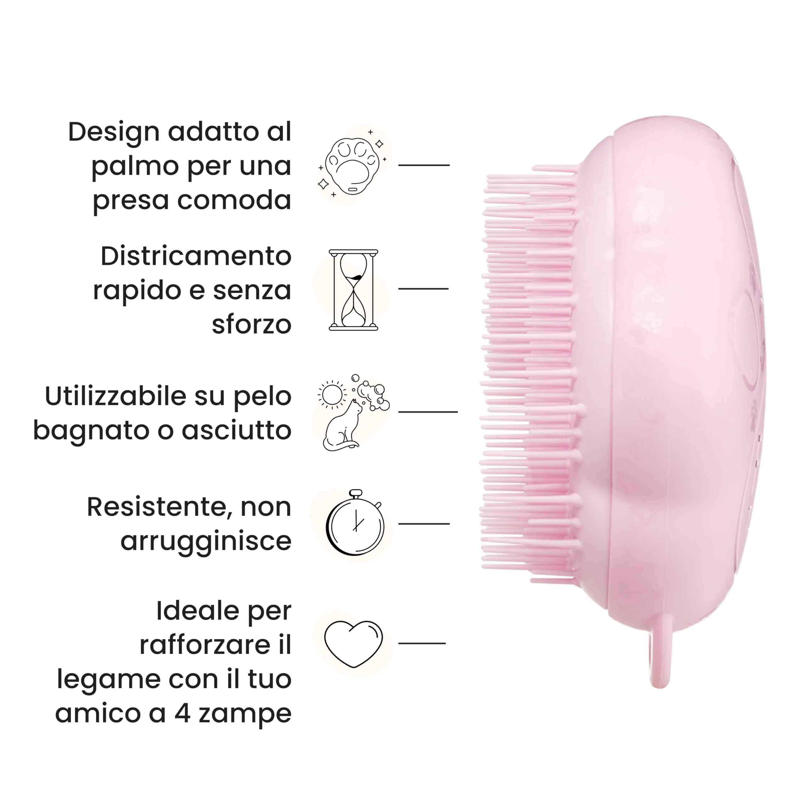 Tangle Teezer Pet Teezer Cat Brush - Animali Domestici Spazzola Gatto e Gattini - pettine cattura togli peli gatti - a doppio livello per pelo corto e medio - Dona morbidezza e lucentezza - Rosa - immagine 3