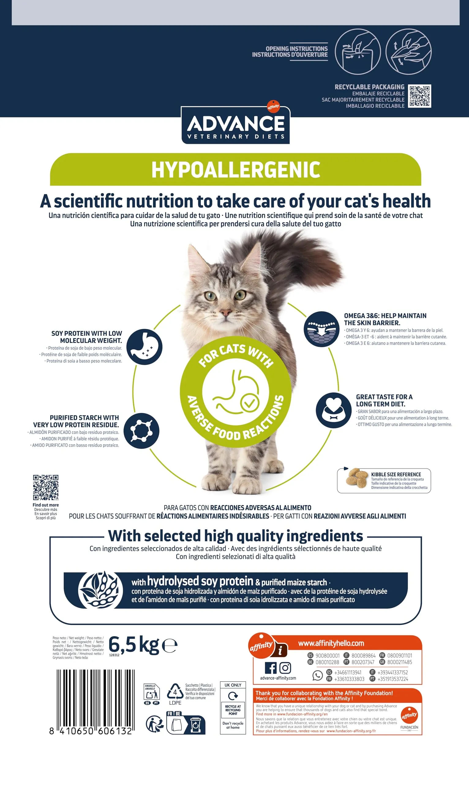 Advance Veterinary Diets Hypoallergenic, Cibo per Gatti 6,5kg - immagine 4