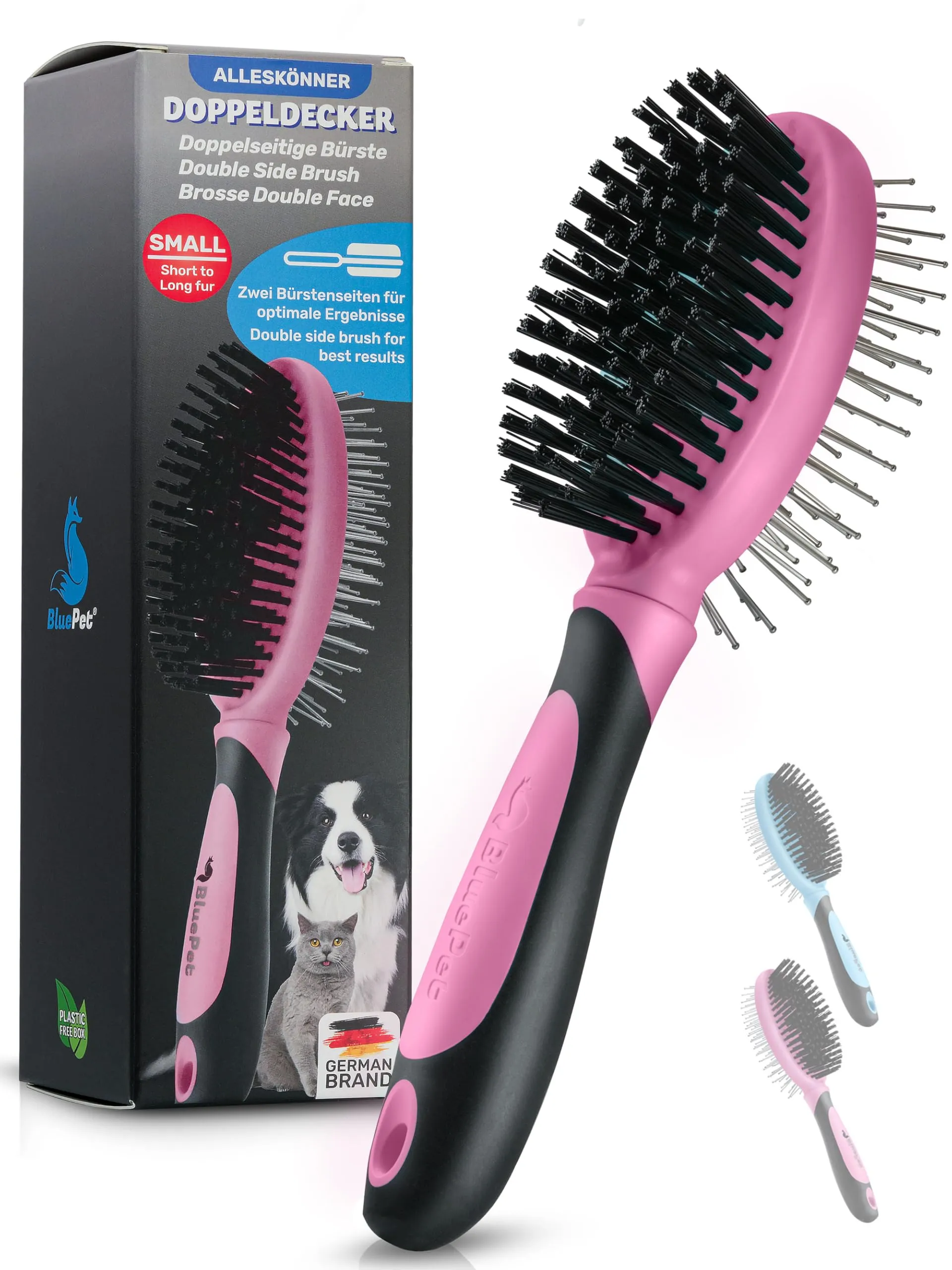 BluePet 2in1 Spazzola per Cani Pelo Lungo e Corto, Pettine Cuccioli e Gatti - immagine 1