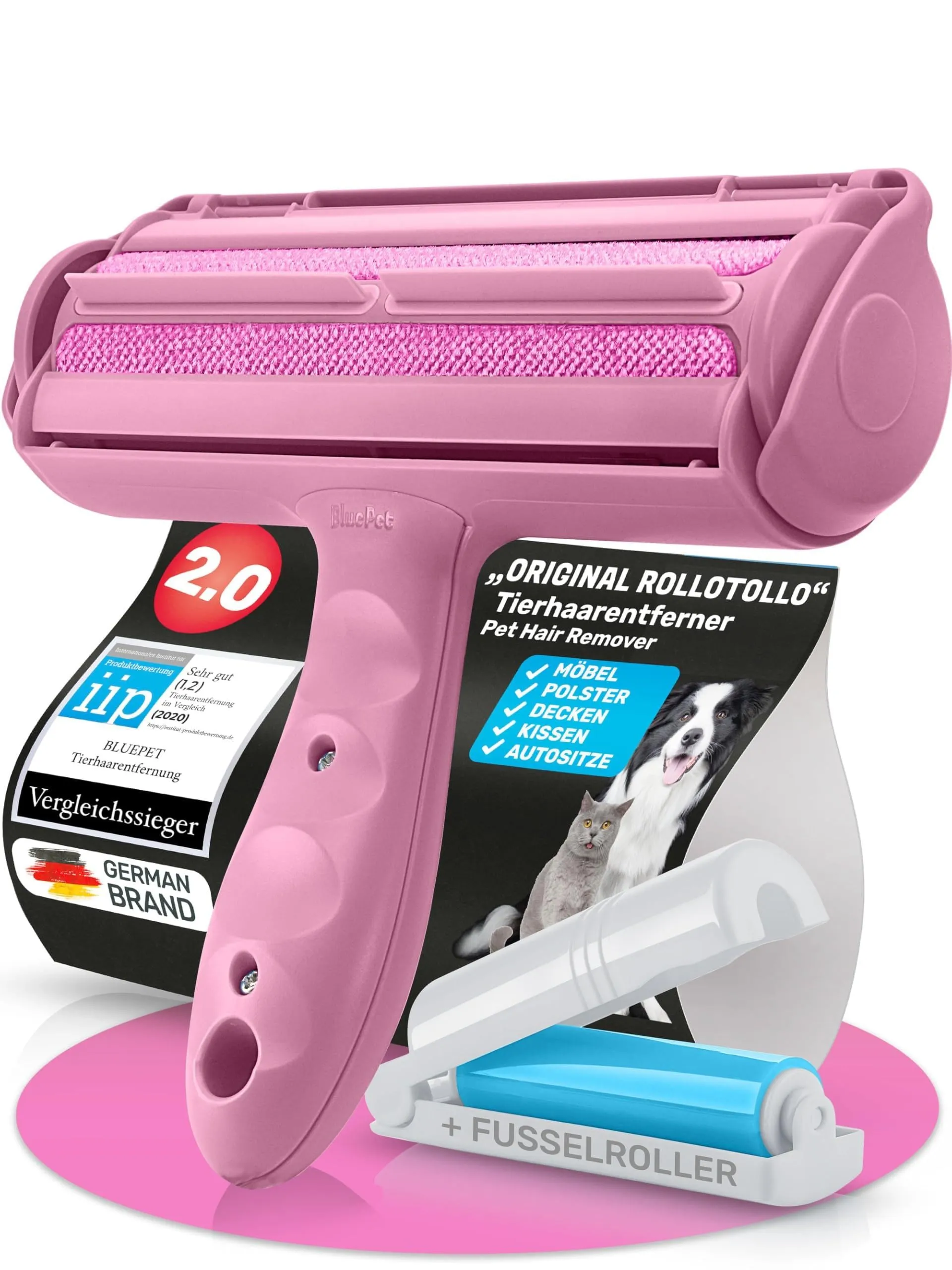 BluePet Spazzola Rimuovi Peli Animali, Riutilizzabile + Rullo Adesivo - immagine 1