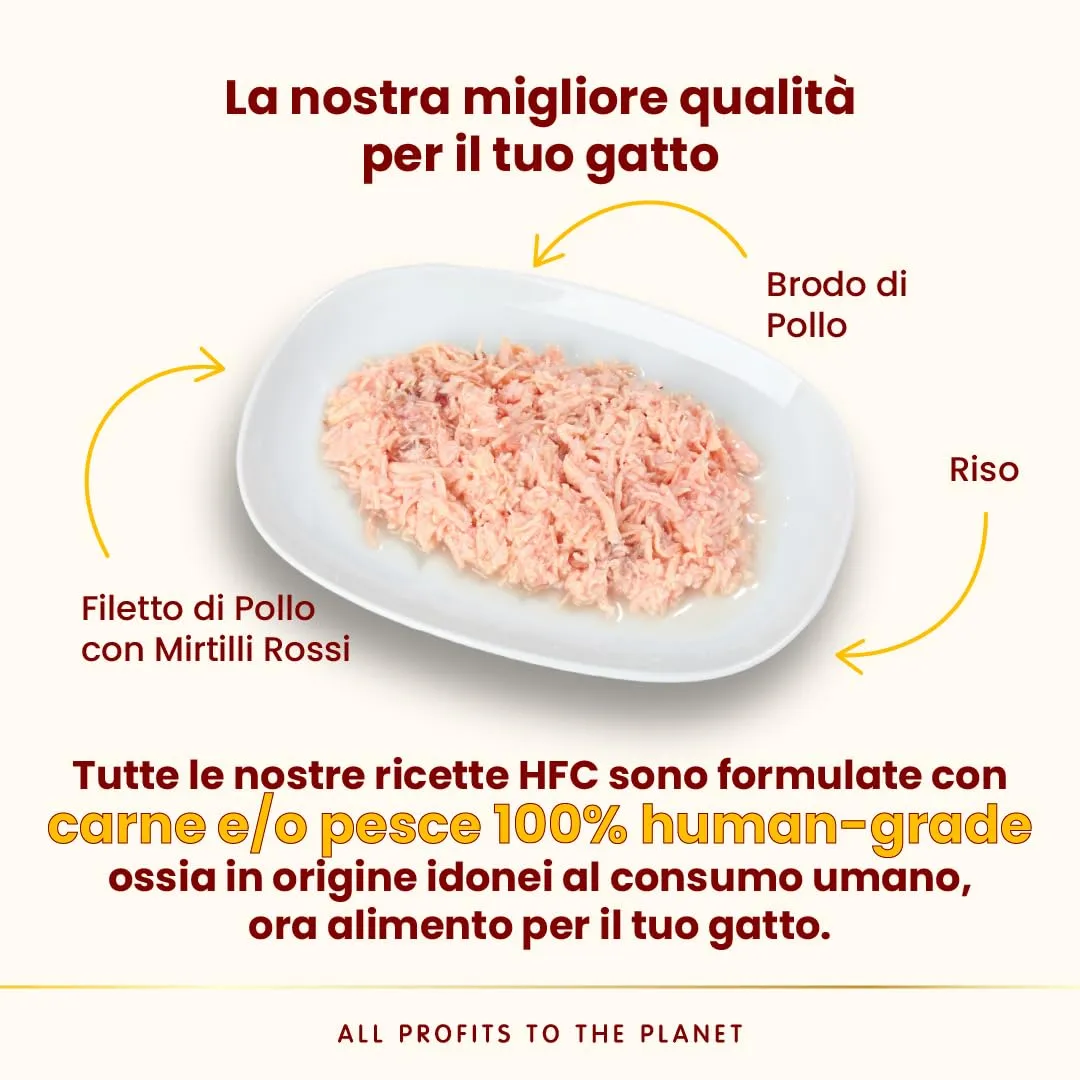 Almo Nature HFC Urinary Help - Cibo Umido per Gatti - Supporto Vie Urinarie - Filetto di Pollo e Mirtilli Rossi - Human Grade, Monoproteico, Gluten Free - 24x50g - immagine 3