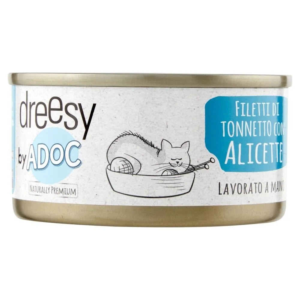 Shelter Box SPECIALICETTE - ADoC Cibo Umido Per Gatti Cat Gatto Filetti Di Tonnetto con Alicette - 24 Lattine da 85 grammi - immagine 2