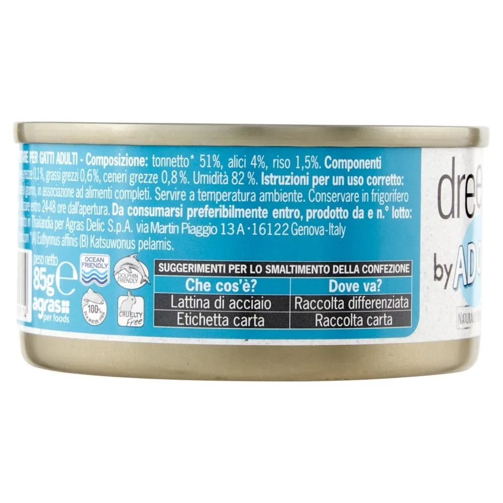 Shelter Box SPECIALICETTE - ADoC Cibo Umido Per Gatti Cat Gatto Filetti Di Tonnetto con Alicette - 24 Lattine da 85 grammi - immagine 4