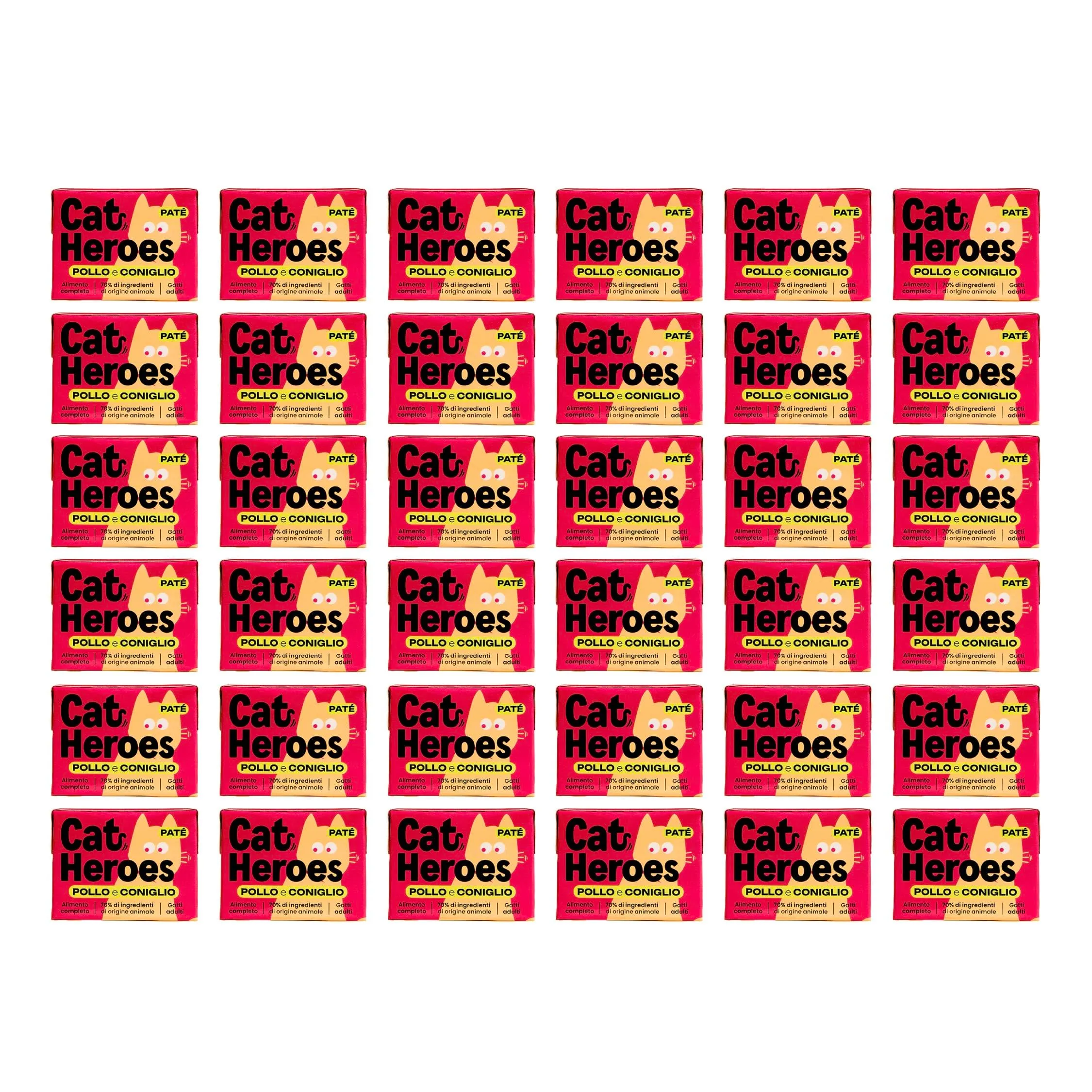 Cat Heroes Cibo Umido per Gatti Pollo e Coniglio (70%) 36x95g - immagine 1