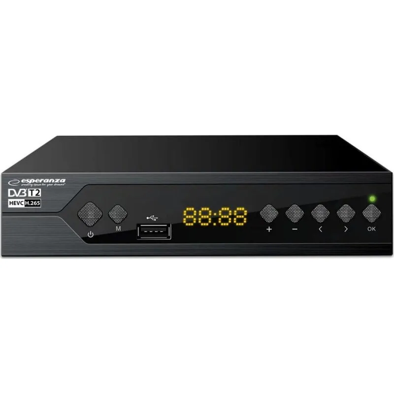 Tuner DVB-T2 Esperanza EV107P HEVC H.265 HDMI SCART USB - immagine 1