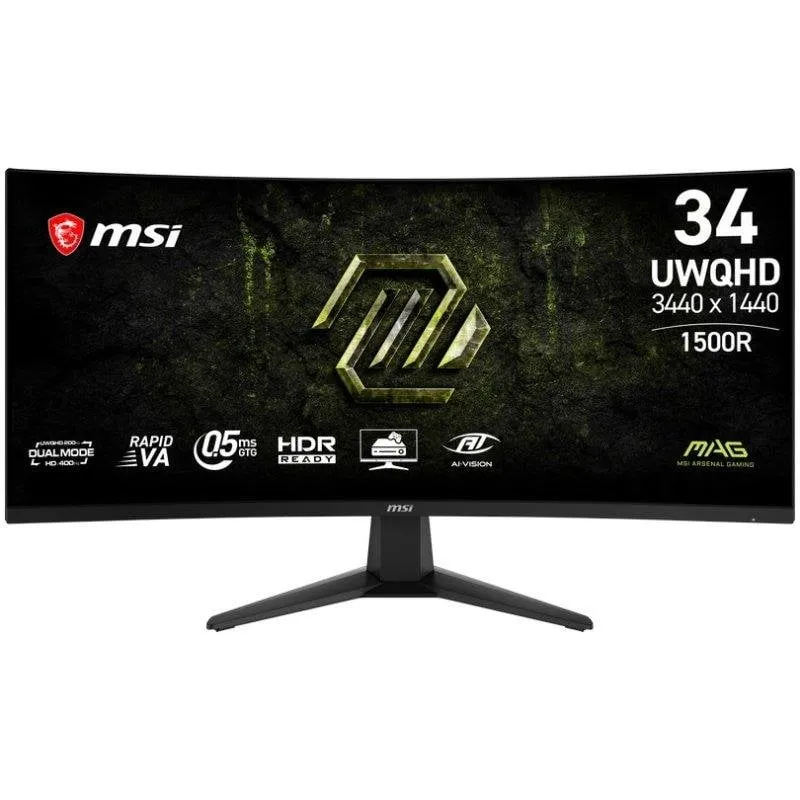 Monitor PC MSI MAG 346CQDF E20 34" UWQHD 200Hz VA Curvo 0,5ms HDR Ready Adaptive-Sync - immagine 1