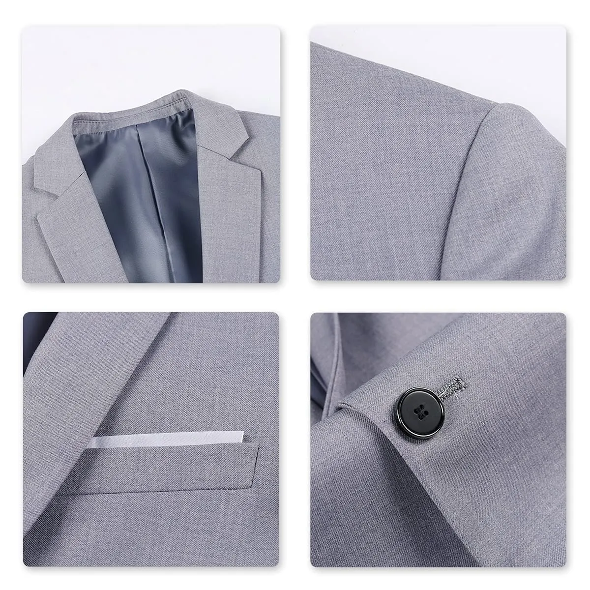 YOUTHUP Abito Uomo 3 Pezzi Slim Fit Blazer Gilet Pantaloni Elegante - immagine 7