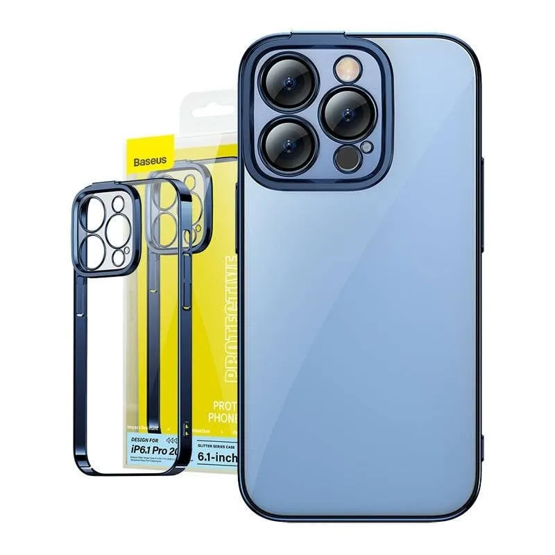 Funda para móvil Baseus Glitter Magnetic PC Blu Trasparente per iPhone 14 Pro - immagine 1