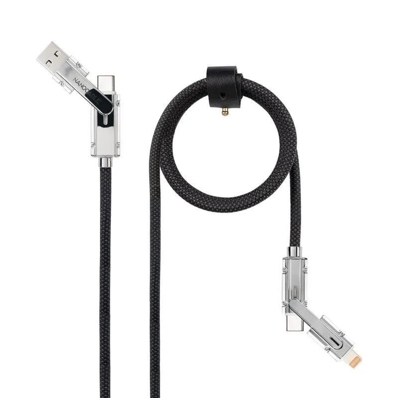 Cavo USB Nanocable 2 m USB A/USB C a USB C/Lightning 27 W Nero Grigio - immagine 1