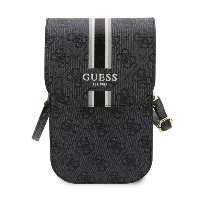 Tracolla universale Guess per telefono con laccio e porta carte nera - immagine 1