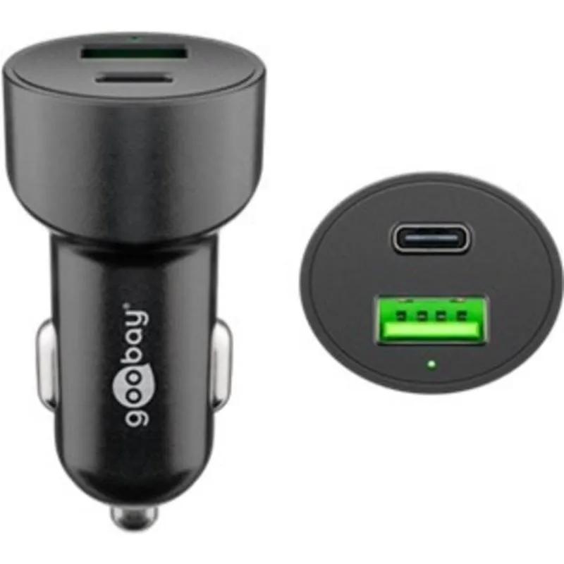 Caricatore Auto Goobay Dual USB-C PD 30W Nero - immagine 1