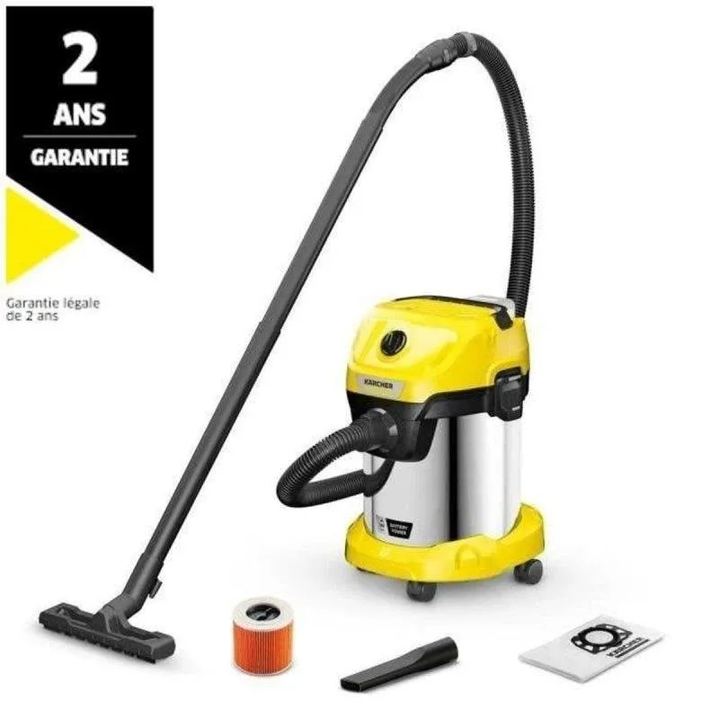 Aspirapolvere senza Fili Kärcher WD 3-18 S V-17/20 225W 20 min 17L Acciaio - immagine 1
