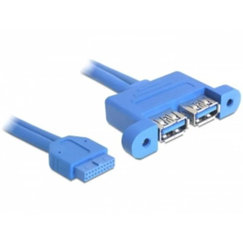 Cavo USB DeLOCK 82941 0,45 m USB 3.2 Gen 1 Femmina a Femmina Blu - immagine 1
