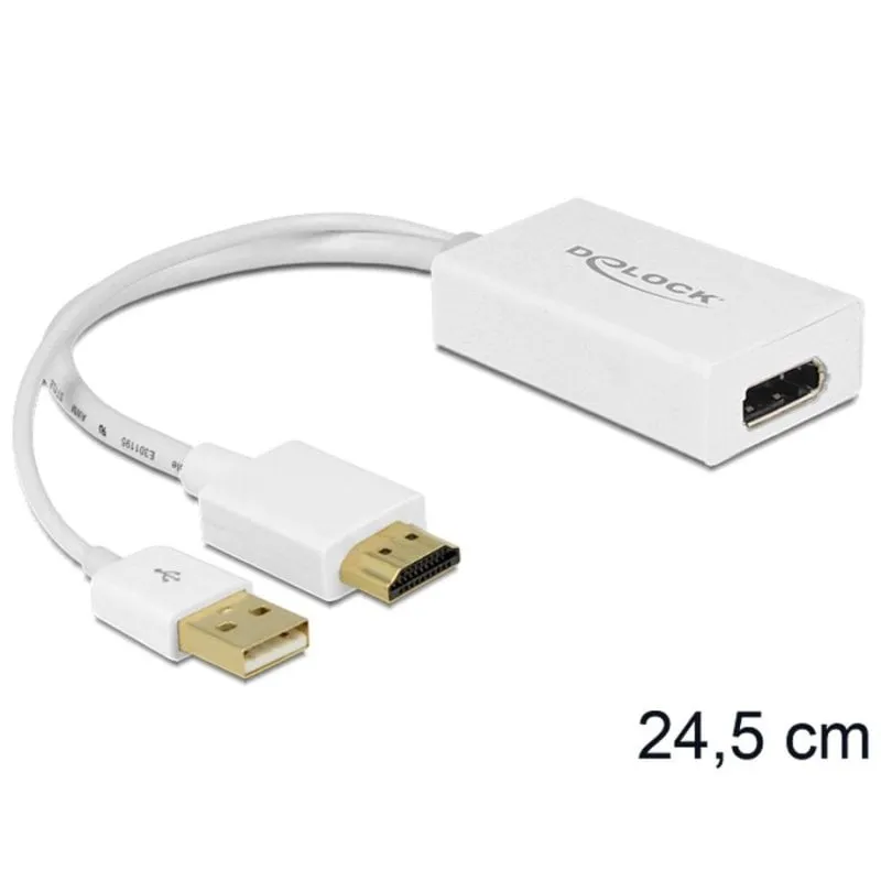 Adattatore video DeLOCK 62496 DisplayPort a HDMI + USB 0,245 m - immagine 1