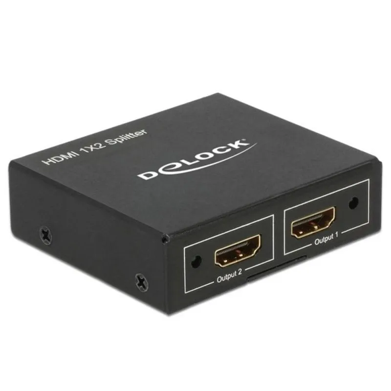 Divisore Video HDMI DeLOCK 87701 2x HDMI Nero Metallo 340 MHz - immagine 1