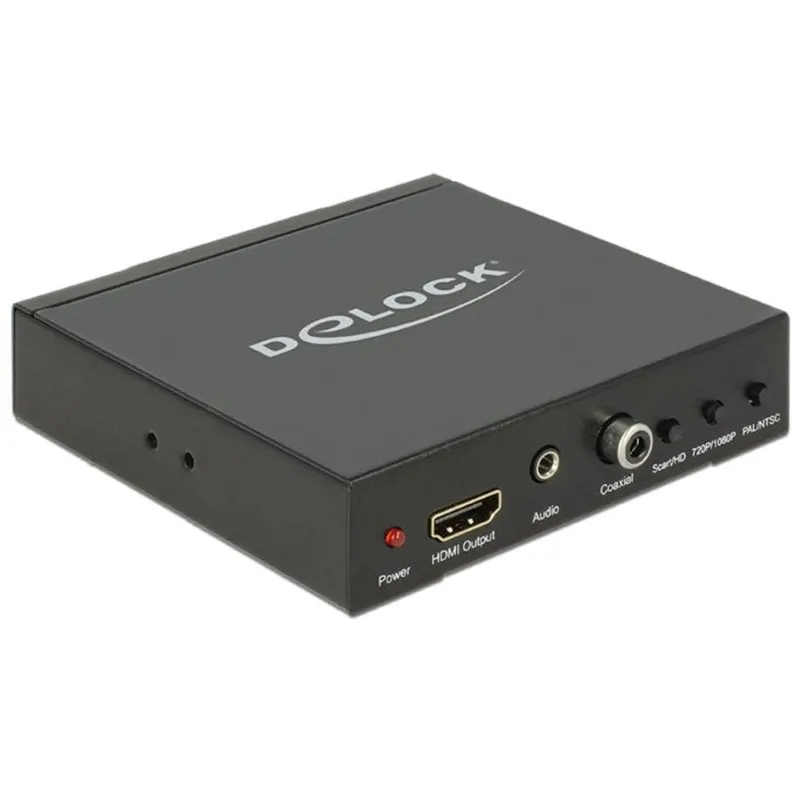 Convertitore Video DeLOCK 62783 SCART a HDMI 1080p Nero Metallo - immagine 1