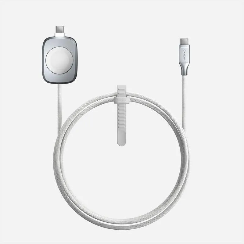 Caricatore USB-C Nomad 100W Power Delivery 2 Porte 1,5 m Argento Bianco - immagine 1
