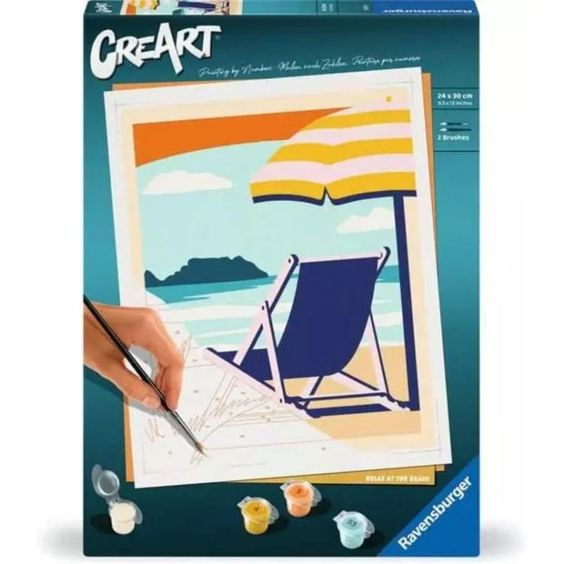 Kit di pittura a numeri Ravensburger CreArt Rilassamento in spiaggia - immagine 1