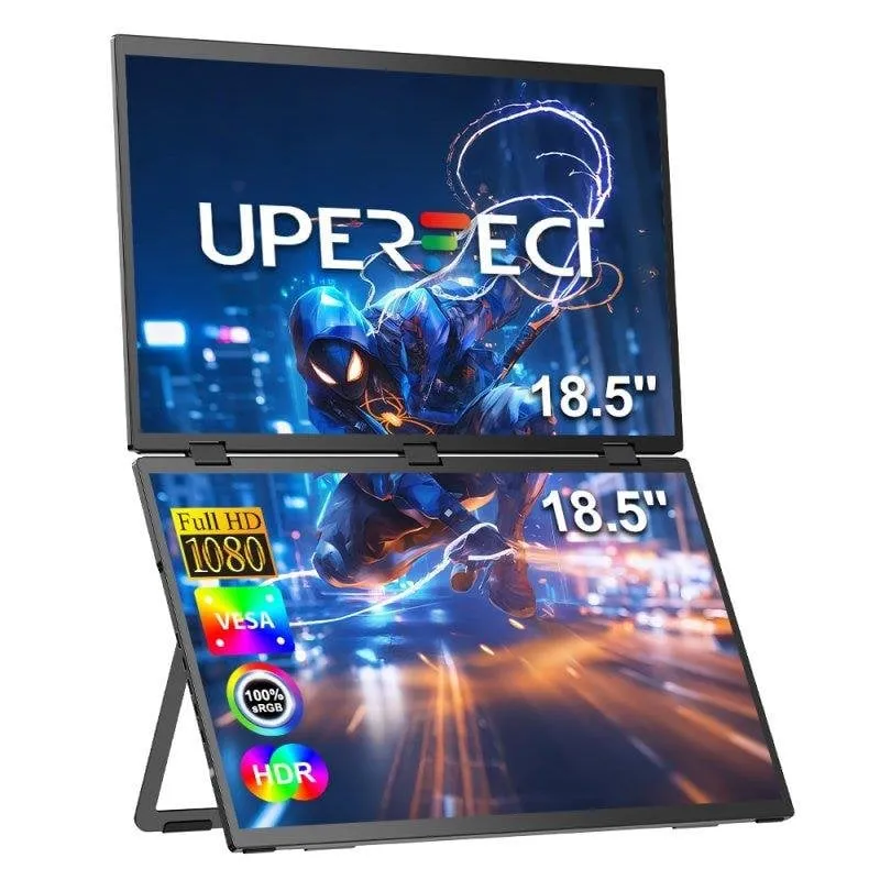 Monitor PC Uperfect Dual 18,5" FullHD 100Hz IPS 100% sRGB VESA 5ms - immagine 1