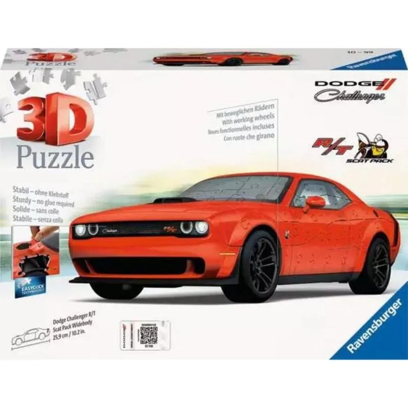 Puzzle 3D Ravensburger Dodge Challenger R/T Scat Pack Widebody 108 pezzi - immagine 1