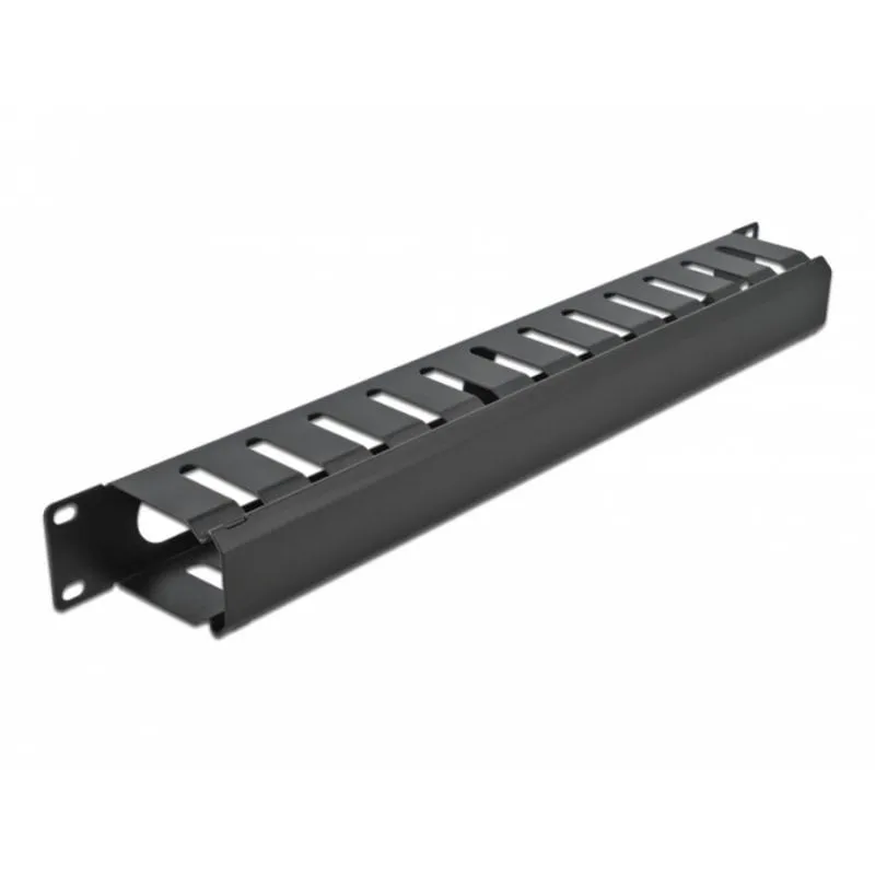 Pannello di gestione cavi DeLOCK 19" 1U nero con 2 aperture - immagine 1