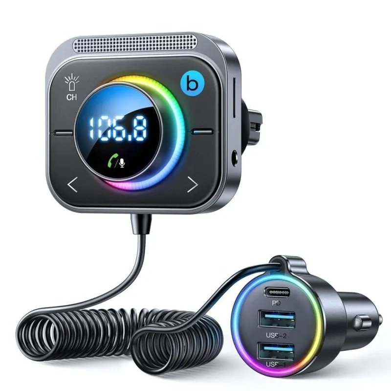 Caricatore auto 30W 2xUSB-A USB-C PD Nero - immagine 1