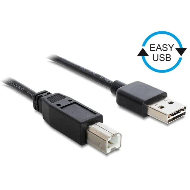 Cavo USB DeLOCK 2 m USB 2.0 A - B Nero - immagine 1