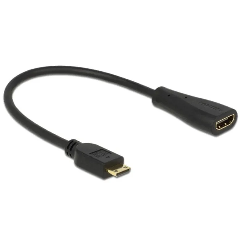 Adattatore mini-HDMI verso HDMI DeLOCK 0,23 m Nero - immagine 1