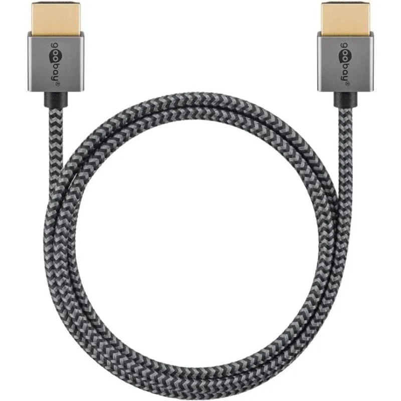 Cavo HDMI Goobay 75757 1 m Ultra High Speed 48 Gbit/s 8K 60 Hz Grigio - immagine 1