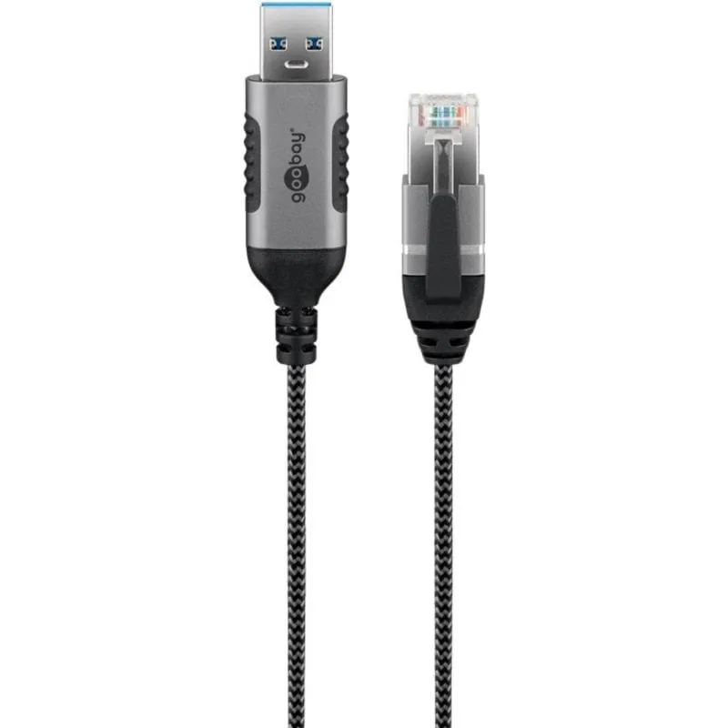 Adattatore Ethernet USB 3.0 Goobay 74395 2 m Nero/Argento - immagine 1