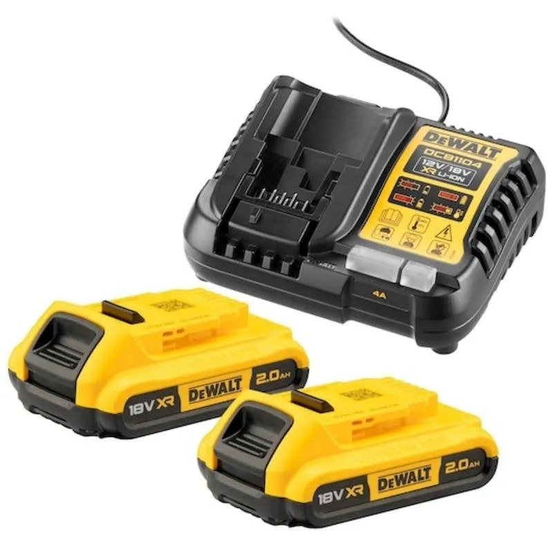Caricatore DeWALT DCB1104D2-QW 18V con 2 batterie agli ioni di litio - immagine 1