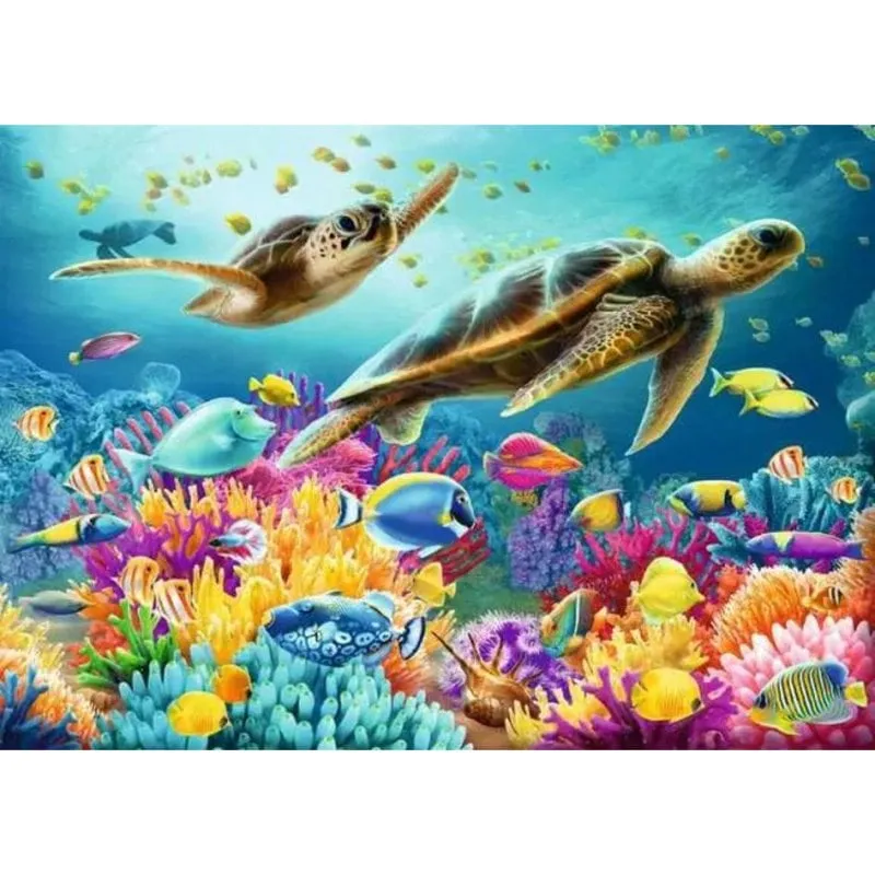 Puzzle Ravensburger 1000 pezzi Mondo sottomarino blu Animali - immagine 1
