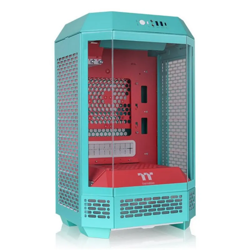 Case PC Thermaltake The Tower 250 Mini Tower Mini-ITX Menta/Rosso - immagine 1