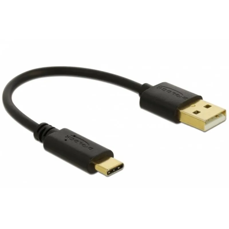 Cavo USB DeLOCK 80954 USB-A a USB-C 0,15 m Nero - immagine 1
