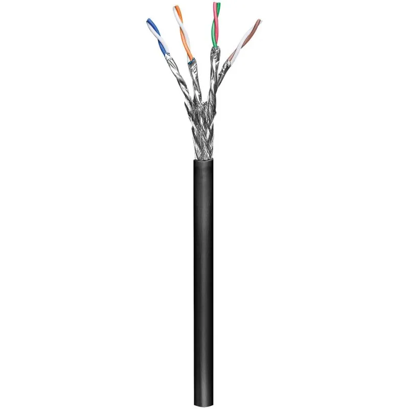 Cavo di rete Goobay CAT 6 S/FTP 100 m Nero - immagine 1