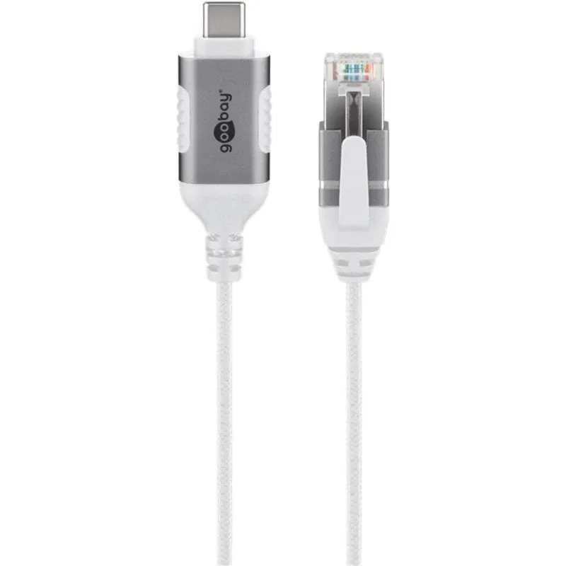 Cavo Adattatore Ethernet USB-C 3.1 a RJ45 Goobay 74391 10 m Bianco - immagine 1